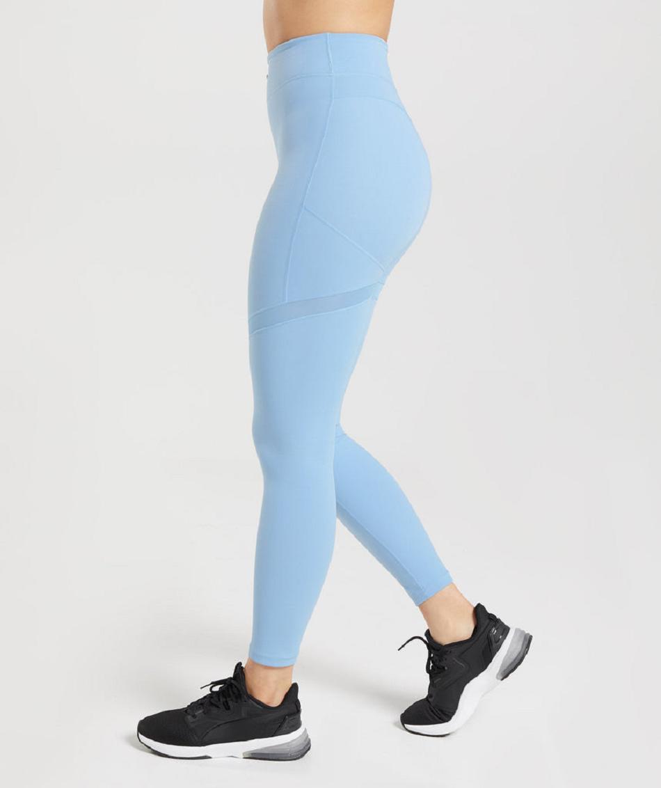 Gymshark Whitney Mesh Ženske Tajice Plave | HR 3993WNB